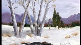 Paint Along with Larry Hamilton - Feb-19-2014-White Birch Trees in Winter-for Class