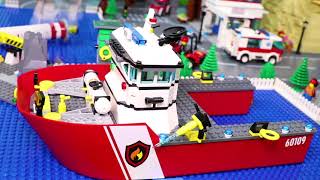 LEGO Arabalar çizgi film, Ekskavatör ve Yeni, Traktör  - Itfaiyeci oyuncak - Excavator Toys
