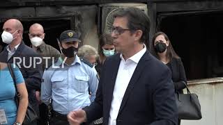 North Macedonia: Pres Pendarovski visits scene of deadly COVID clinic fire