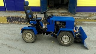 Самодельный Мини трактор 4 х 4 переломка часть 13 плуг в работе