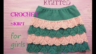 ☀☀☀ Летняя юбка для девочки крючком, для начинающих # knitted crochet skirt for girls