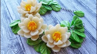БРАСЛЕТ С КУВШИНКАМИ из полимерной глины