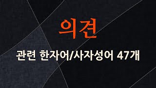 의견에 관한 한자어/사자성어 47개
