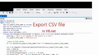 vbdotnet export to csv ascii file
