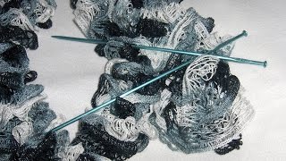 Шарф из Ленточной Пряжи Спицами / How to Knit a Ruffle Scarf
