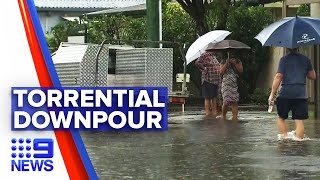 Massive rainfall causes chaos across south east QLD | Nine News Australia