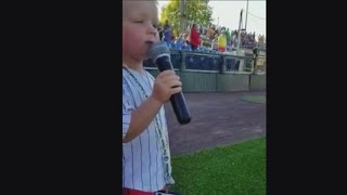 3-year-old boy sings national anthem at minor league game, hits it out of the park