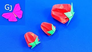 Клубника из бумаги / Оригами поделки