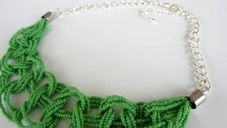AliExpress seed beads necklace DIY.  Колье из бисера и цепочки