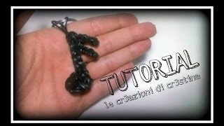Tutorial Charm Nota Musicale con Elastici RAINBOW LOOM - DIY Music Note