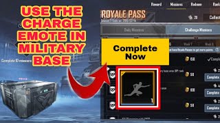 USE THE CHARGE EMOTE IN MILITARY BASE   PUBG MISSION | session 7 week 6 mission