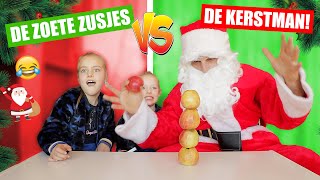 DE KERSTMAN vs DE ZOETE ZUSJES!! [Wie Wint De Meeste 1 Minuut Challenges] ♥DeZoeteZusjes♥