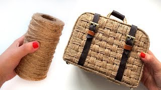 DIY Decorative Suitcase | Jute weaving | suitcase made of jute and cardboard