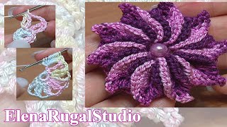 Crochet 3D Flower Patterns Tutorial 47 Вязание цветка
