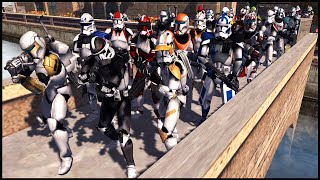 Can ALL Clone Commanders Hold the Bridge?! - Men of War: Star Wars Mod Battle Simulator