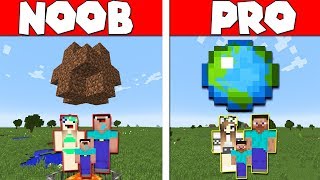 ?Minecraft: NOOB vs PRO: BUILDING FAMILY PLANET in Minecraft MAP (Animation)