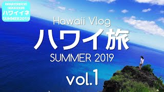 【ハワイイネ2019】家族ハワイ旅（vol.1）～Hawaii Vlog 2019 Summer～『今年も行っちゃいました！出発～ホノルル到着編』　ハワイ旅行　家族3人海外旅行　ワイキキホノルル