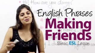 Useful phrases for making friends -- Basic English Vocabulary / Phrases Lesson ( ESL)