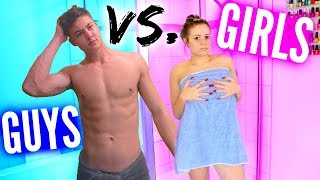 Guys Vs. Girls Back to School Night Routine! | Krazyrayray