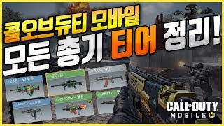 [콜오브듀티 모바일] 모든 총기 티어별 정리 + 총기별 설명까지! | 콜옵 총 순위