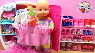 Bebé NENUCO Emma se escapa ¡Vaya lío! Coloco toda su ROPA en el ARMARIO y sus ZAPATOS en el ZAPATERO