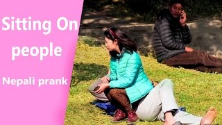 Sitting On People   prank |  nepali prank |  funny nepali video  lol
