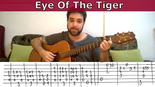 Fingerstyle Tutorial: Eye of the Tiger - Guitar Lesson w/ TAB