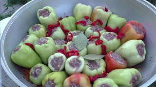 Перец фаршированый мясом и овощами✔Перец в Казане на костре