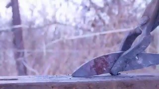 Ковка шарика от подшипника.Два клинка.