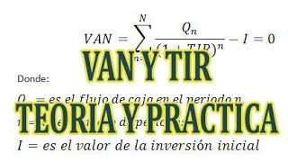 VAN Y TIR BASICO - TEORIA QUE ES VAN QUE ES TIR