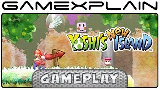 Yoshi's New Island - Flutter Wings Gameplay - World 3-7: Lose the Lunge Fish (3DS)