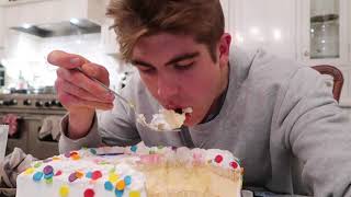 GIANT ICE CREAM CAKE EATING CHALLENGE
