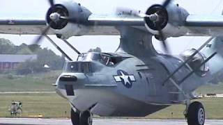 PBY Catalina Starting Engines, Taxi, and Fly-by, June 2005