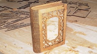 Подарочная книжка - шкатулка с зеркалом. Фрезерная ЧПУ обработка, лазерная резка.