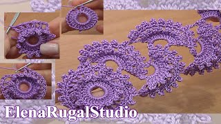 Learn to Crochet Round Motif Lace  Урок 3 часть 1 из 2 Ленточное кружево крючком