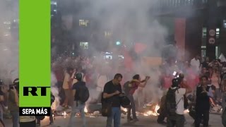 Fuertes choques entre Policía y manifestantes anti-Temer en medio de juicio contra Rousseff