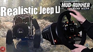 SpinTires MudRunner: NEW Realistic Jeep LJ Crawler + NEW THRUSTMASTER WHEEL!