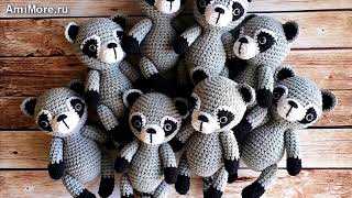 Амигуруми: схема Енотик Тимошка. Игрушки вязанные крючком. Free crochet patterns.