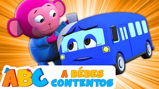Cinco Autobuses Saltando en la Carretera - Canciones Infantiles | A Bebés Contentos