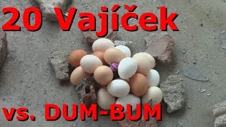 Vylomeniny-Odpalujeme 20 vajíček petardou DUM-BUM v opuštěné budově