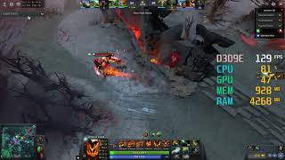 GeForce GTX 1060 3GB -- Intel Core i5-4690K -- Dota 2 FPS Test DX9