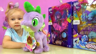 Спайк Май Литл Пони Трикси и Искорка Эквестрия Гёрл Spike My little Pony Trixie and Sparkle