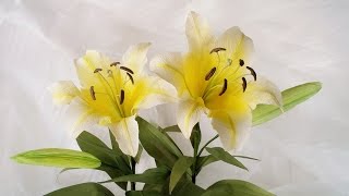 ABC TV | How To Make Yellow Lily Paper Flower From Crepe Paper - Craft Tutorial