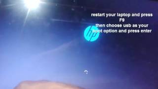 How to boot the hp pavilion laptop from usb flash drive