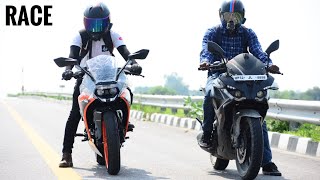 KTM RC125 vs Pulsar RS200 RACE | Highway Battle | Top End