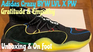 Adidas Crazy BYW LVL X Pharrell Williams (PW) Hu Gratitude. Unboxing & On Foot w/ McFly KOF.