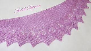Мини шаль спицами. Мастер класс. Knitting shawl. Master Class.
