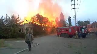 Большой пожар в Ахтубинске 22.08.17