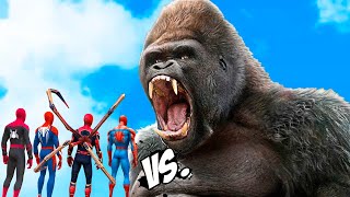 SPIDERMAN SUIT ARMY vs KING KONG - EPIC BATTLE