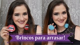 Como fazer brincos de pompom e boca gastando quase nada (Diy mouth and pompom earrings)